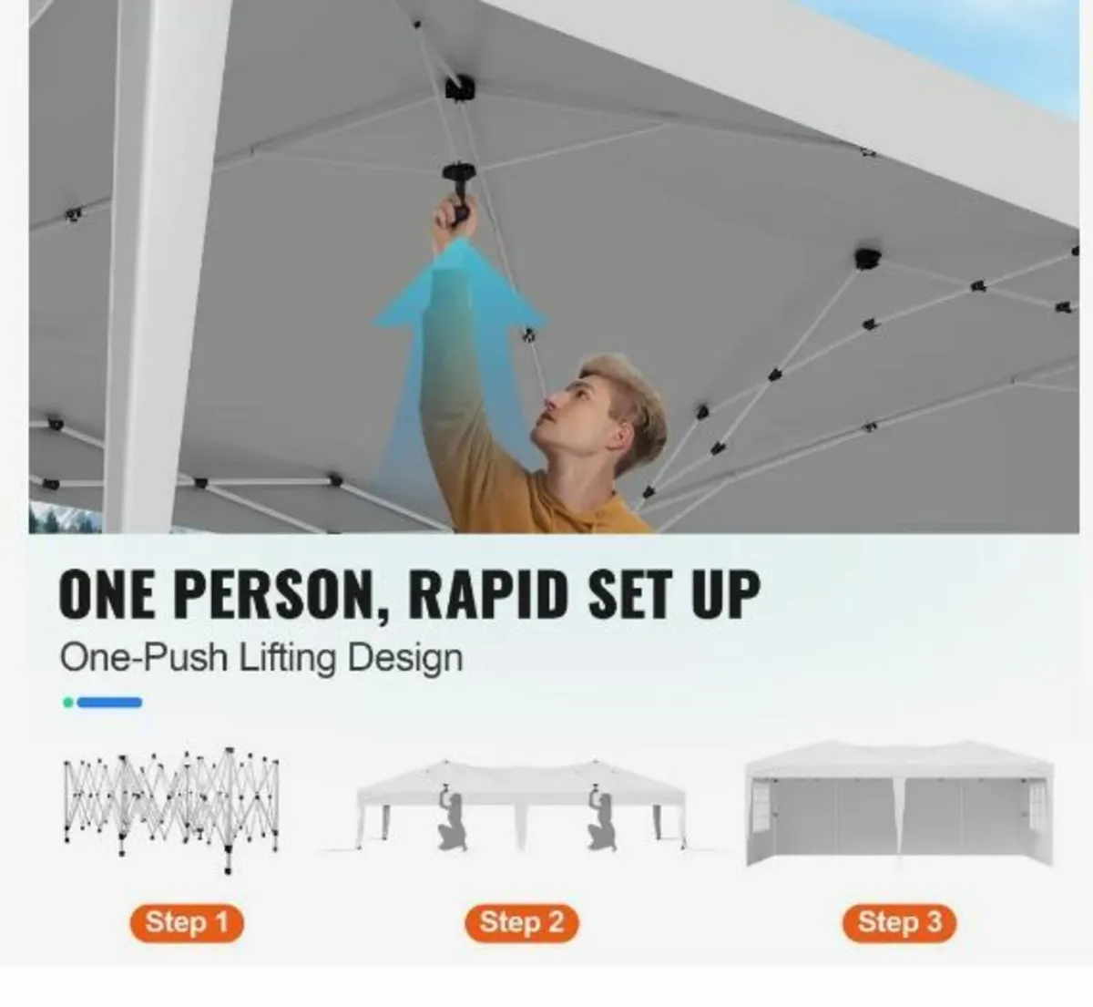 Pop Up Canopy, 5.9 x 2.96 m Instant Canopy - Image 3