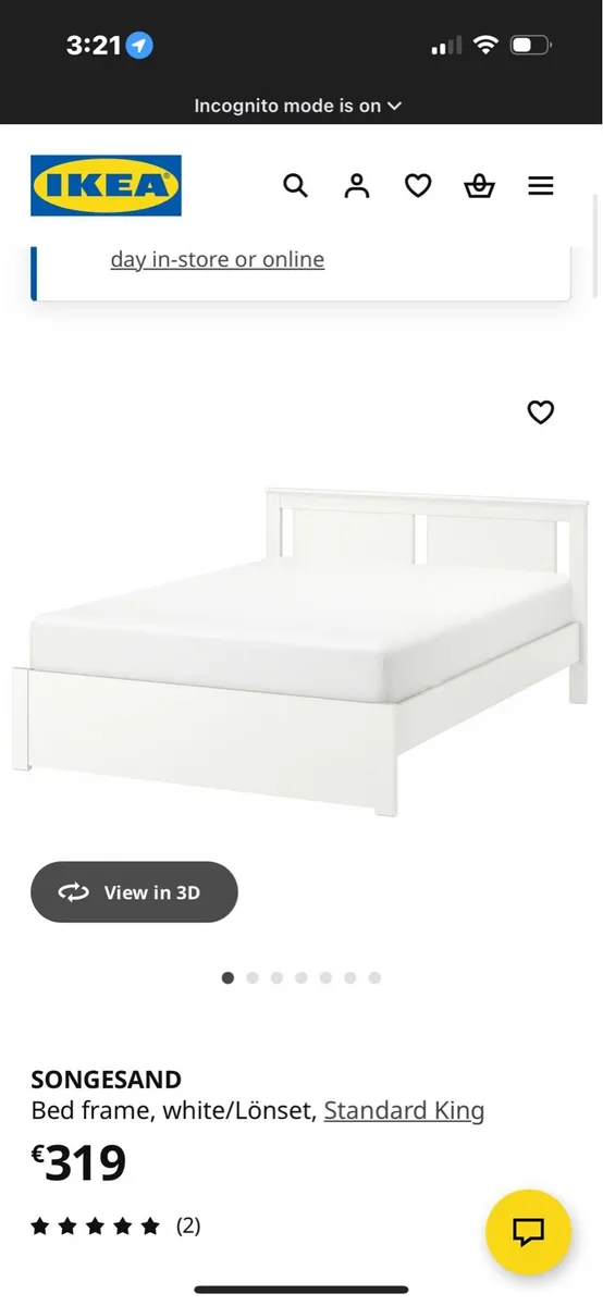 SONGESAND ikea king bed - €220