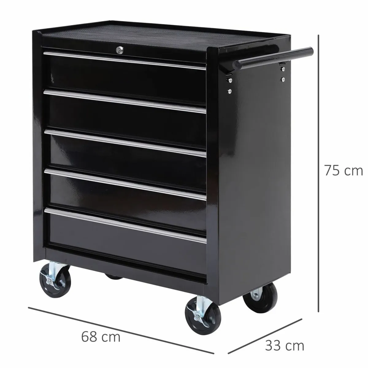 Heavy-Duty 5-Drawer Tool Chest on Wheels - Image 4