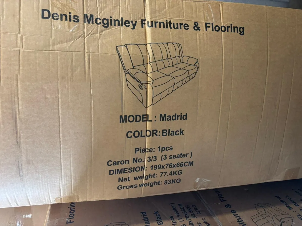 New 3+1+1 or 3+2 Grey Leather Recliner Sofas - Image 4