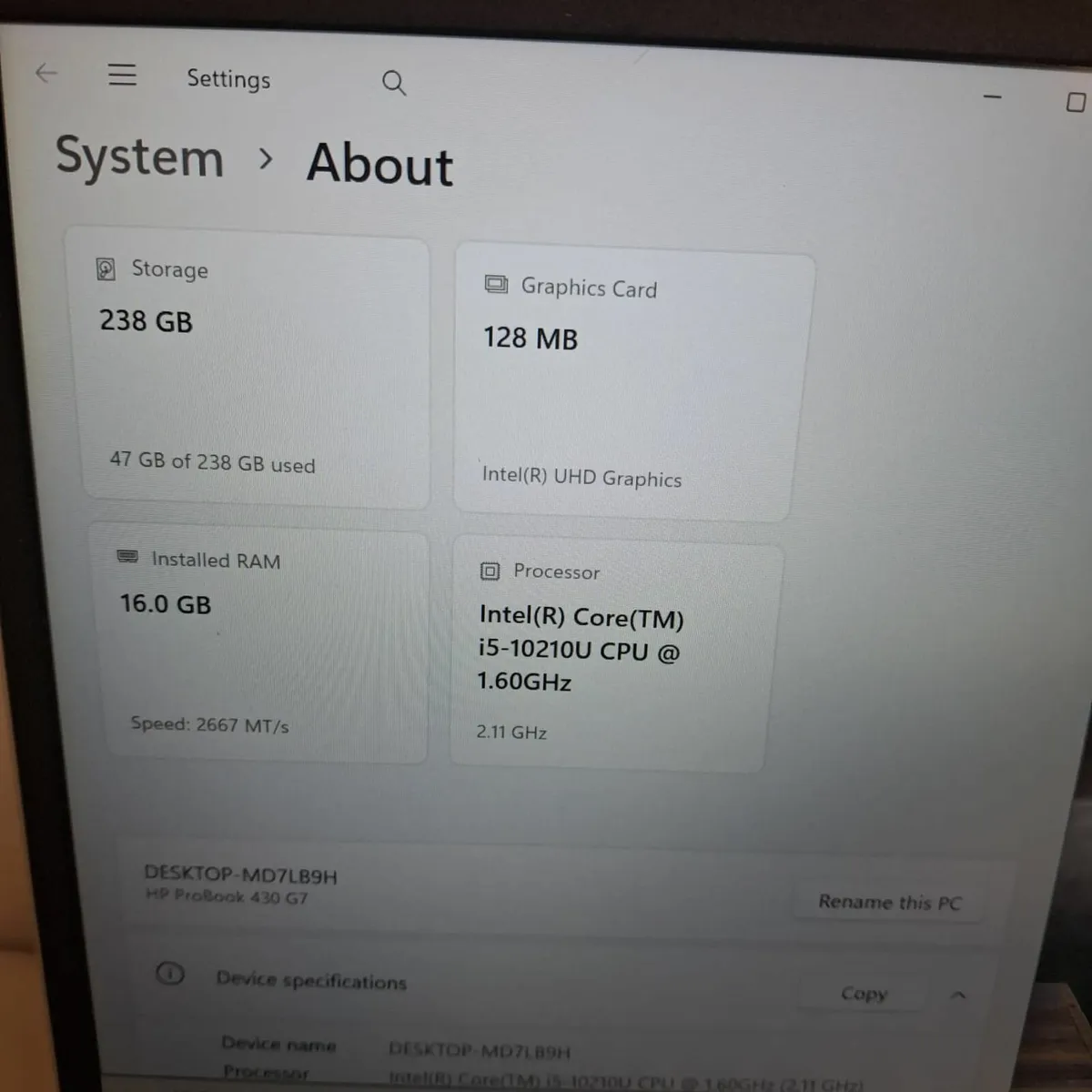 HP ProBook 430 G7 | Intel Core i5-10210U (10th Gen - Image 4