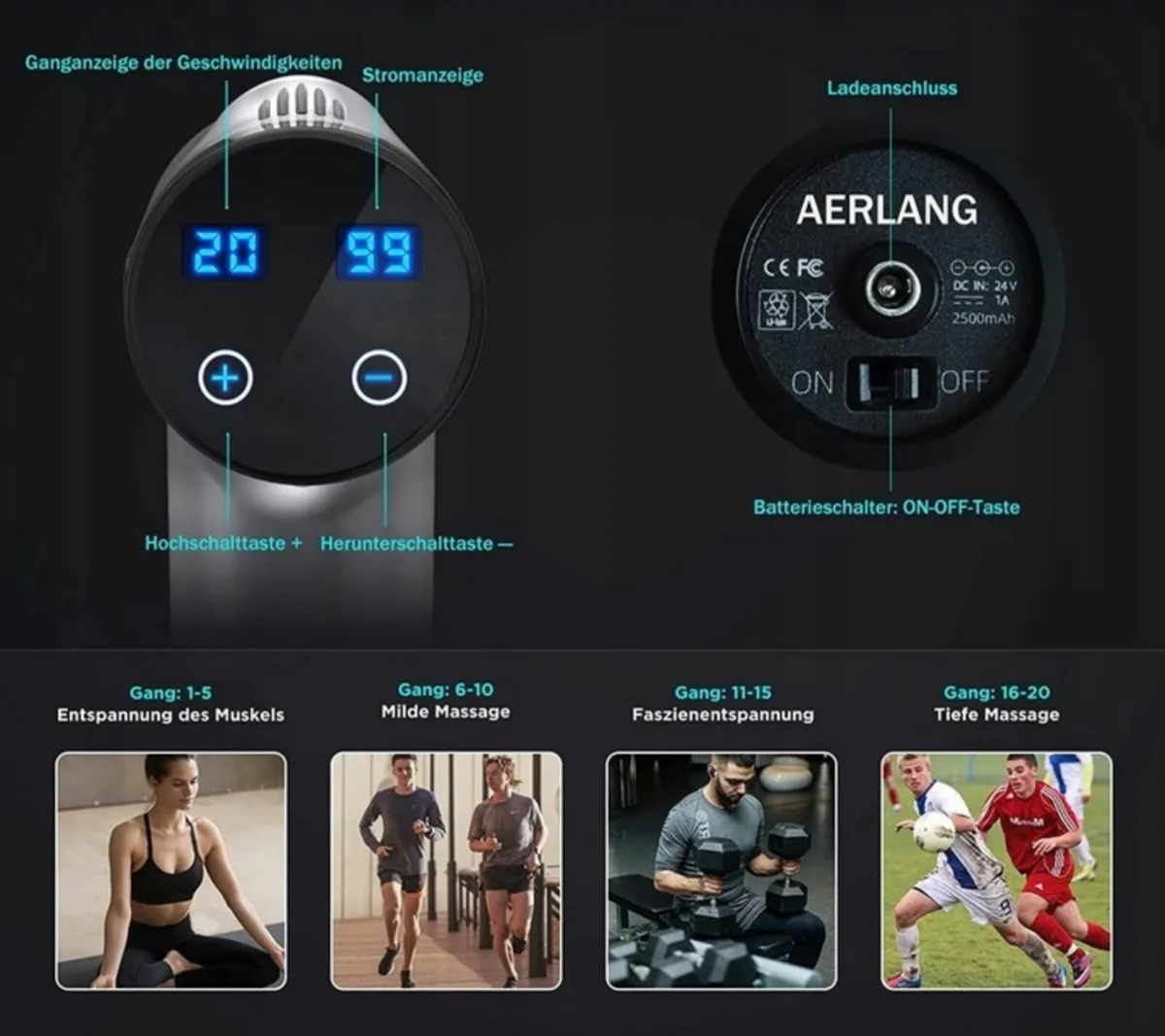 Massage Gun Muscle Massager Aerlang - Image 3