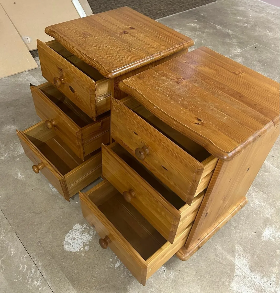 Bedside Lockers (Pair of Solid Pine 3-Drawer ) - Image 1