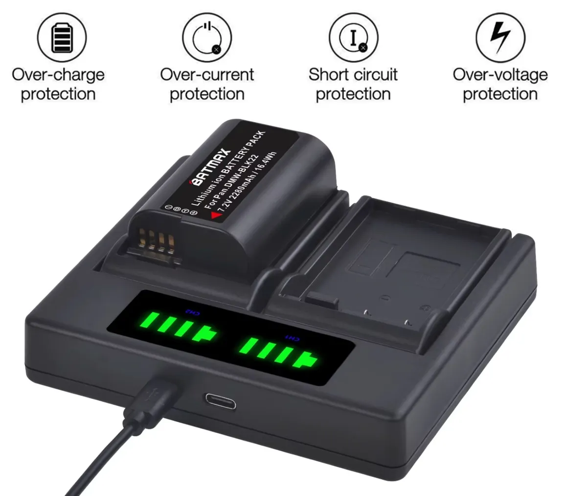 DMW BLK22 batteries for Panasonic LUMIX Cameras - Image 3