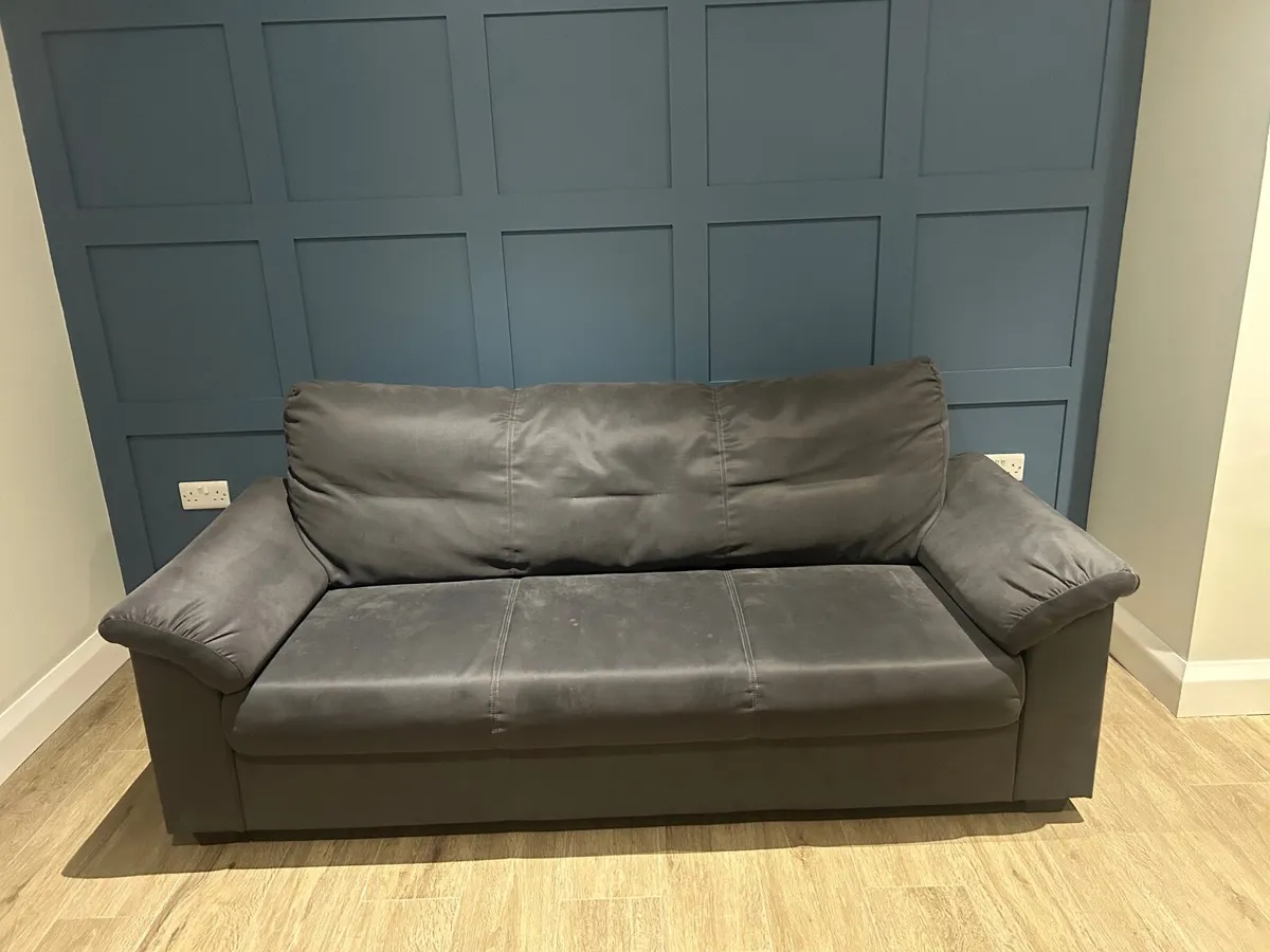 Grey 3 Seater Sofa - Image 2