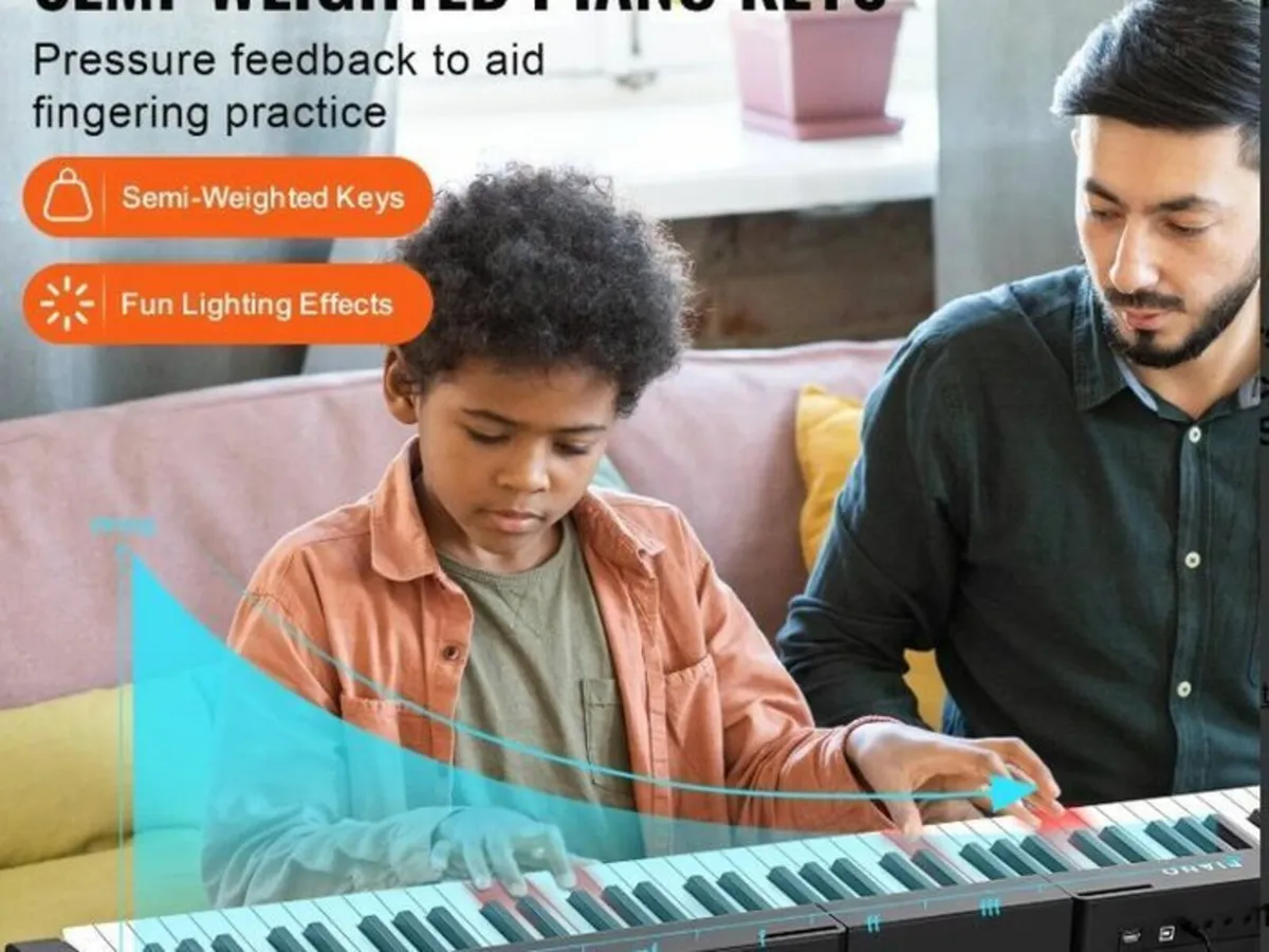 88-Key Digital Piano Keyboard with Semi-Weighted - Image 2