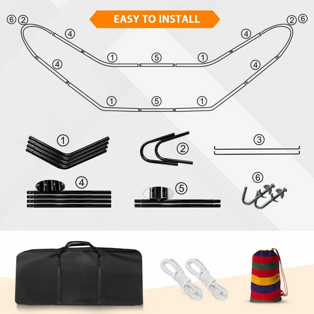 Double Cotton Hammock w/ Stand & Spreader Bars - Image 2