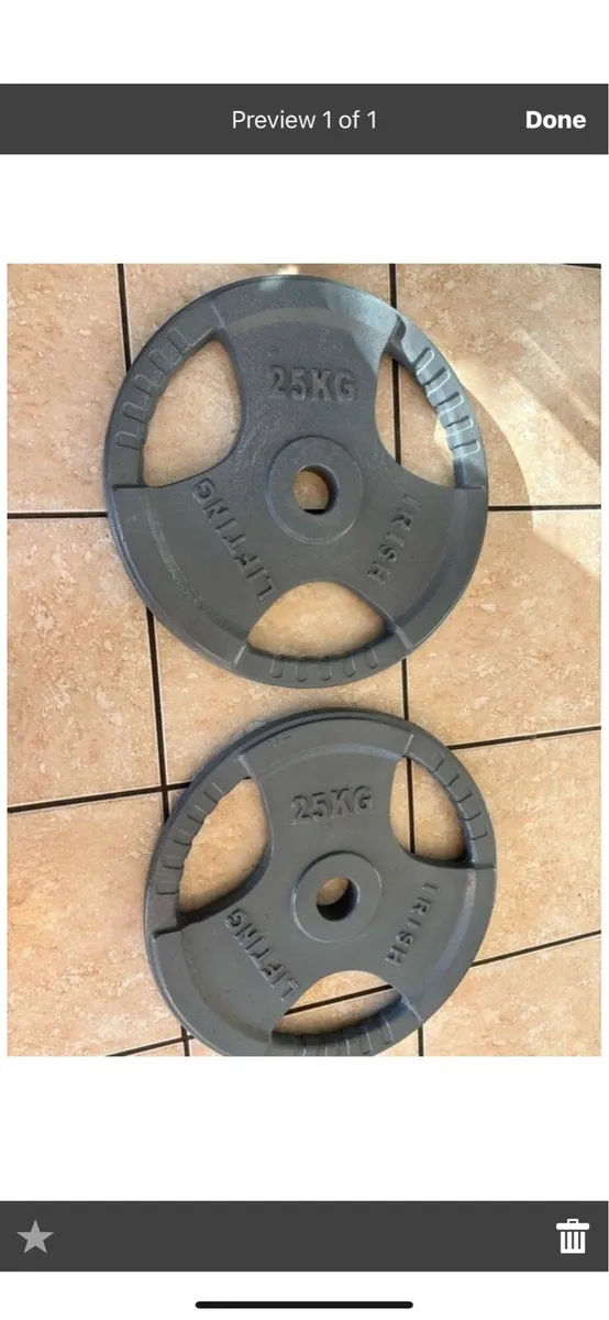 OLYMPIC TRIGRIP METAL WEIGHT PLATES 2 X 25KG