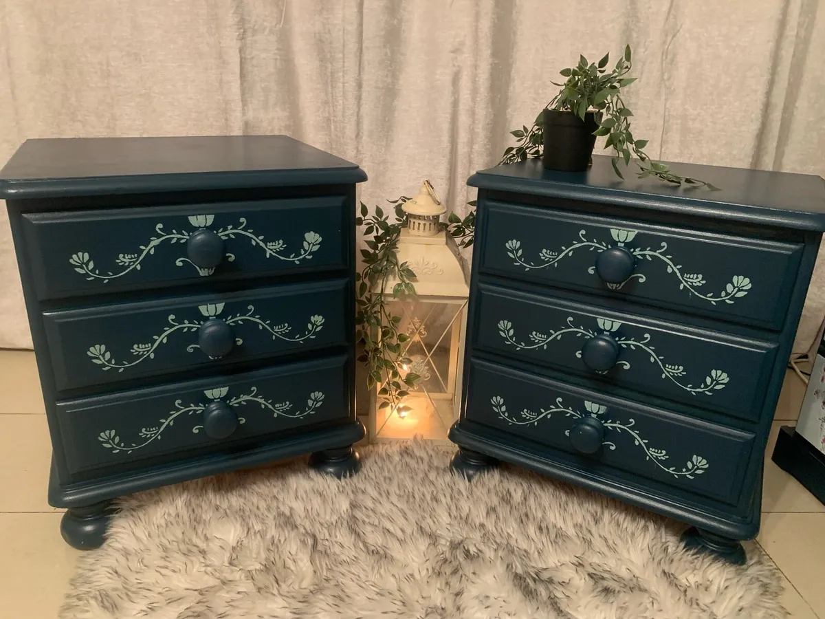 Pair of solid pine bedside drawers - Image 1