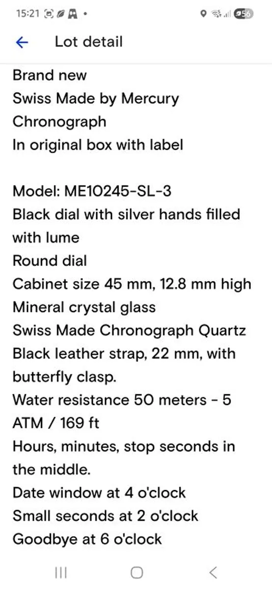 mercury mens watch - Image 4