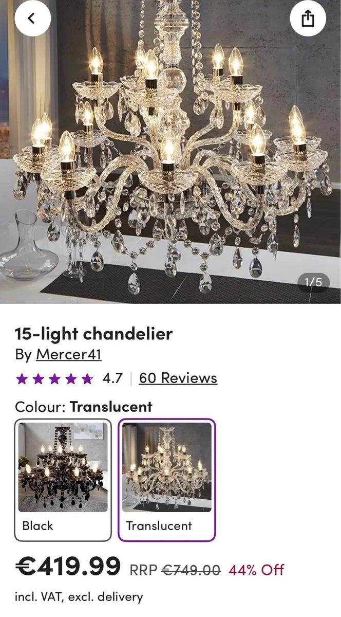 Large 15 light Chandelier - Image 4