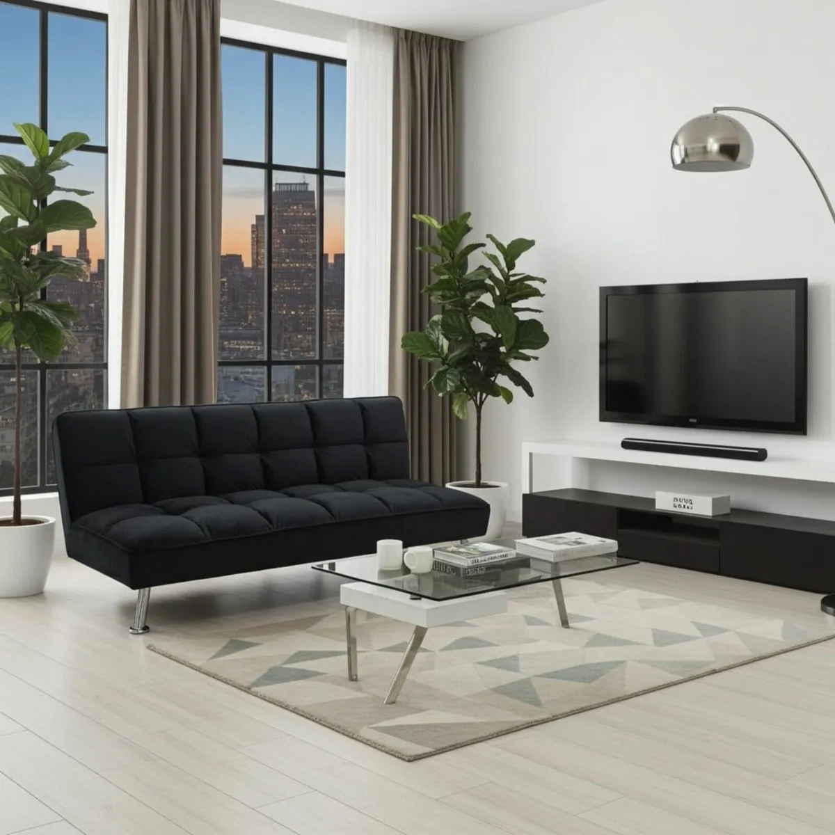 ✨ Modern Black 3Seater Sofa Bed — Festive Offer 🎄 - Image 1