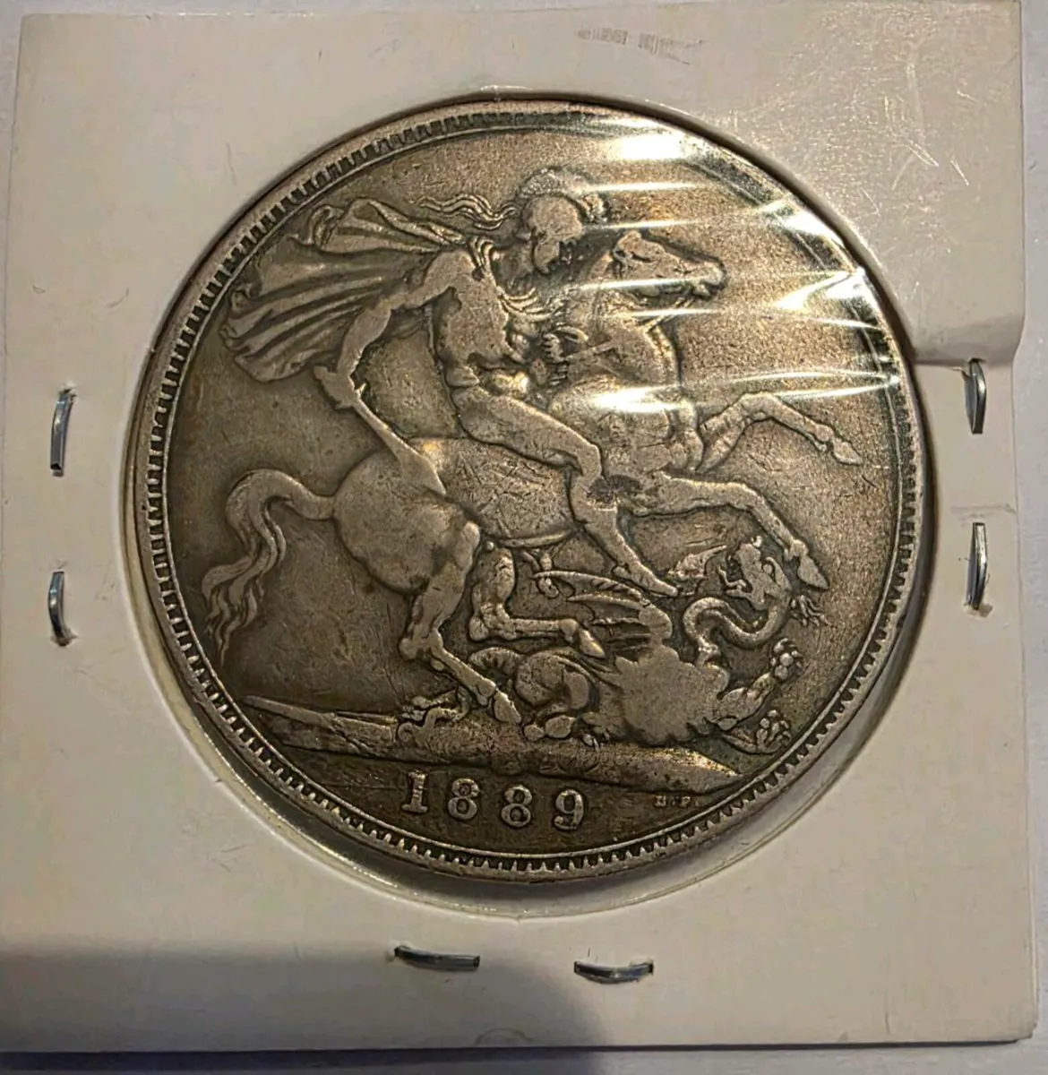 1889 british silver crown - Image 2