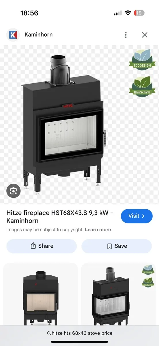 9.3 kw insert stove - Image 1