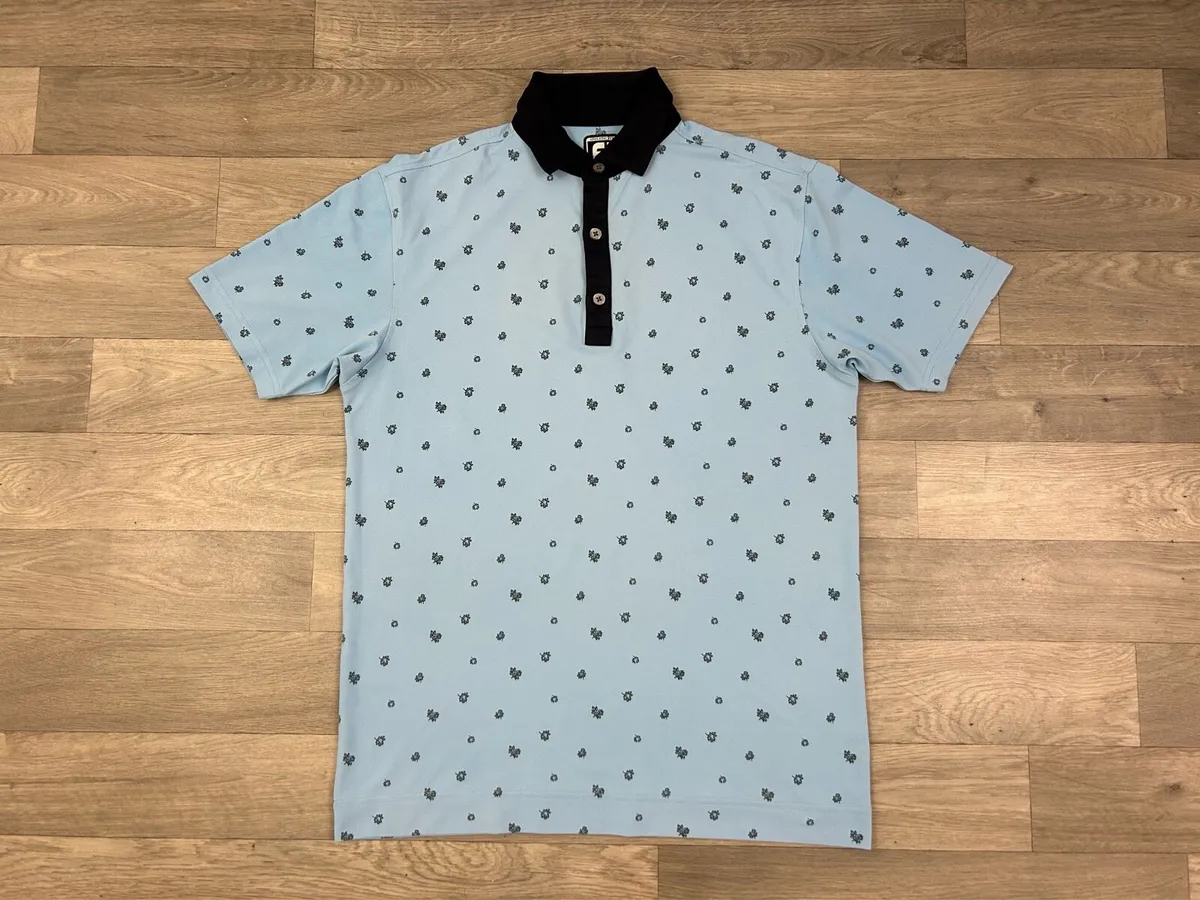 FootJoy FJ Patterned Golf Polo Shirt Mens Medium - Image 1