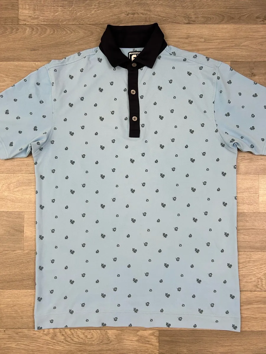 FootJoy FJ Patterned Golf Polo Shirt Mens Medium - Image 2