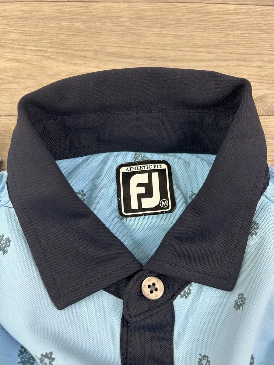 FootJoy FJ Patterned Golf Polo Shirt Mens Medium - Image 3