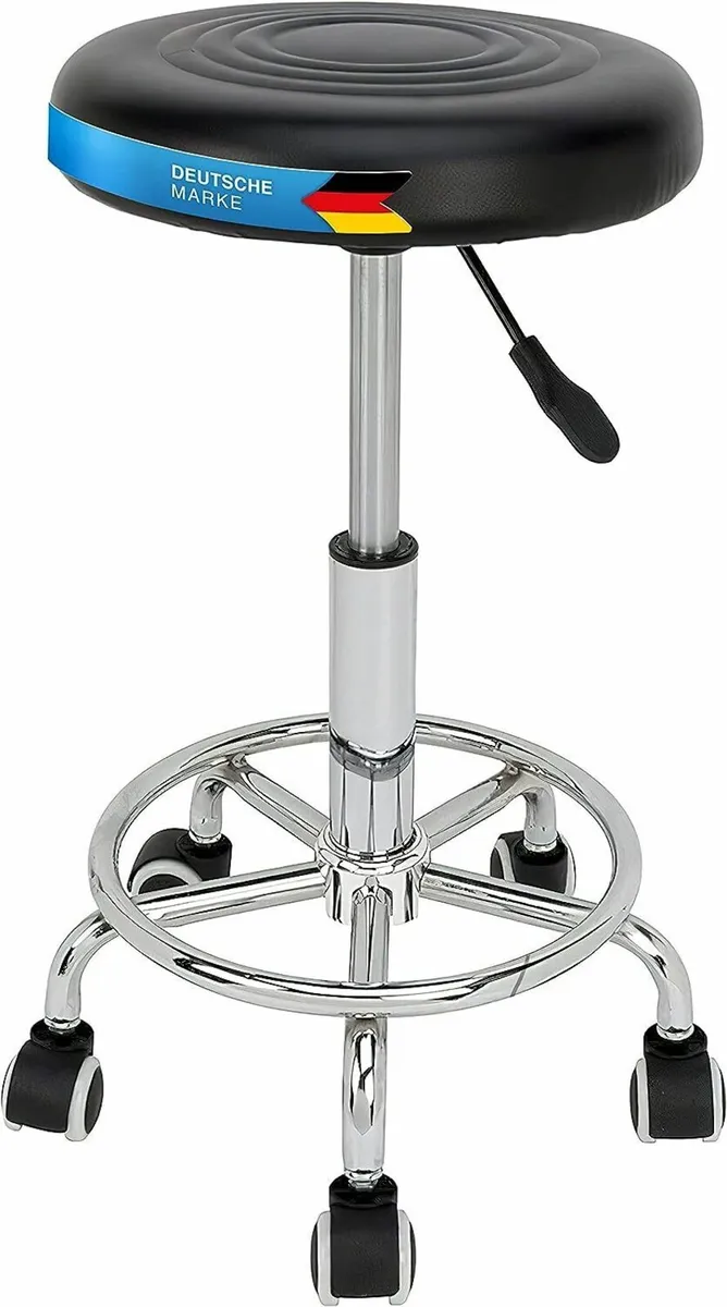 Ergonomic Rolling Swivel Stool Adjustable Height - Image 1