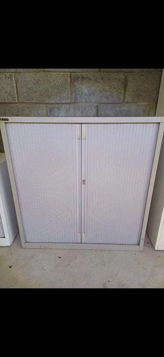 1.02m Triumph Metrix Steel Tambour Cabinet - Image 1