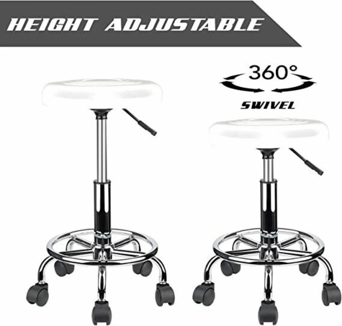 Swivel Bar Stool Ergonomic Rolling Adjustable - Image 2