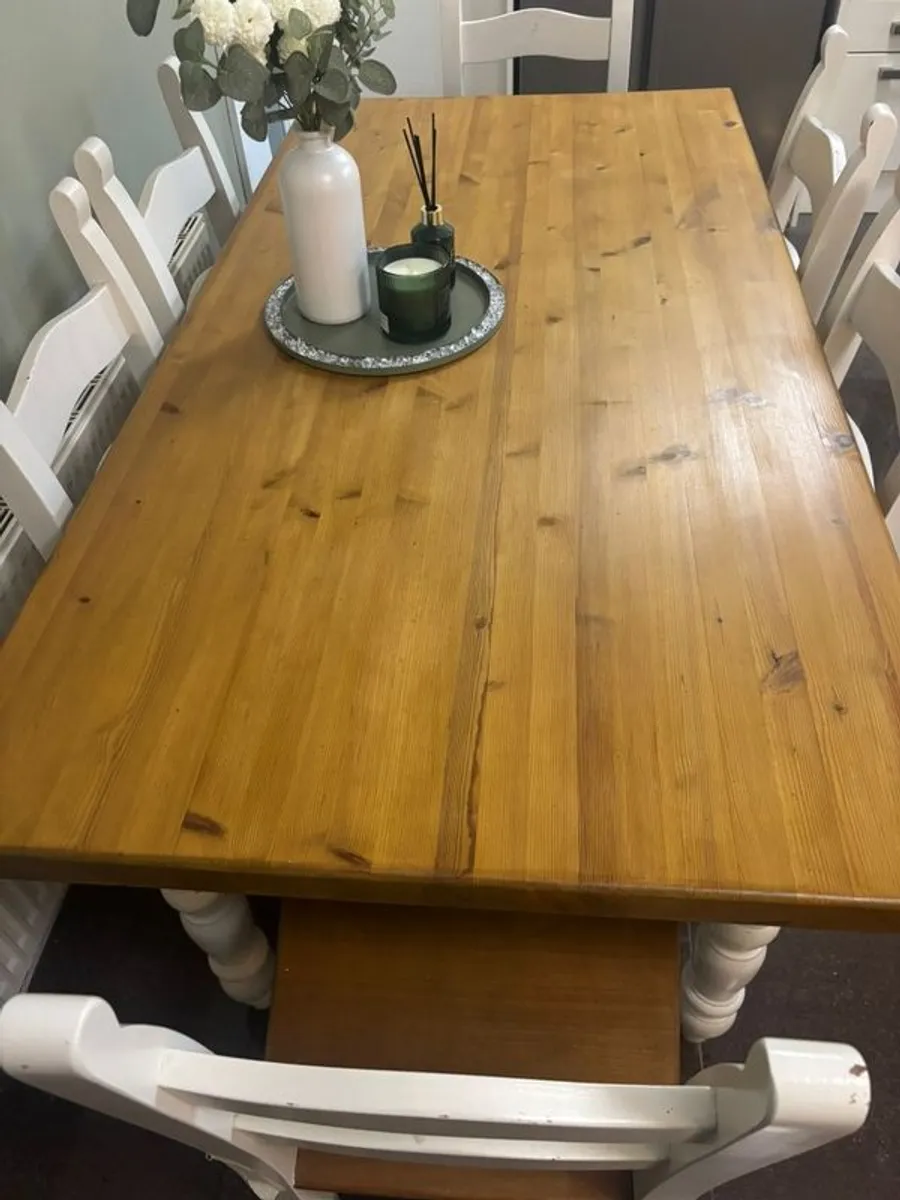 Solid wood table and chairs - Image 2