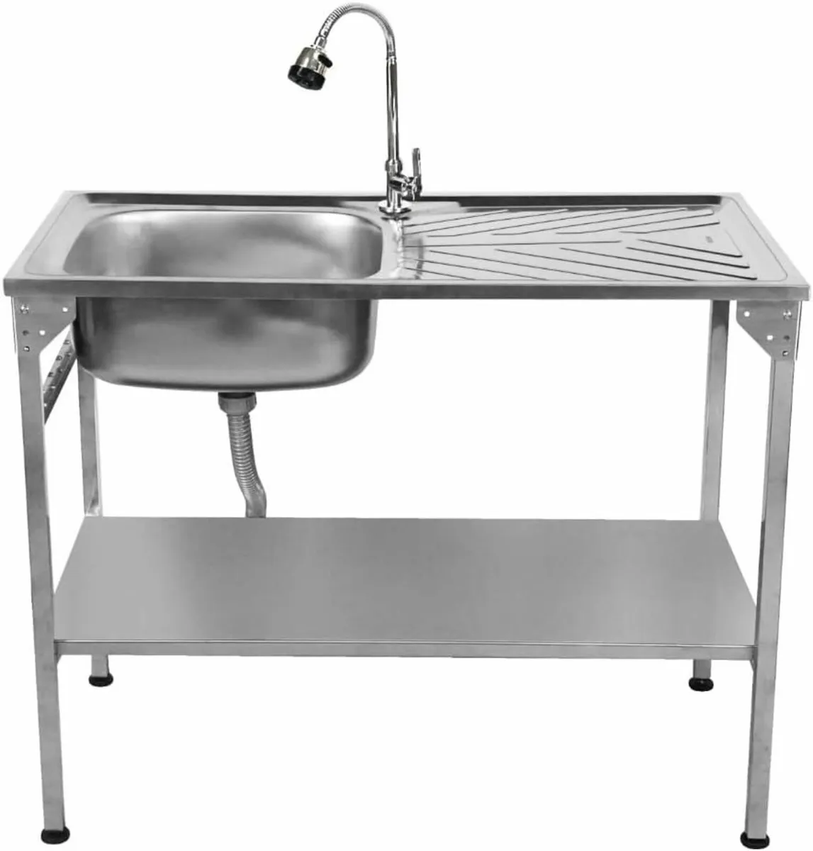Foldable Stainless Steel Camping Sink with Tap - Image 1