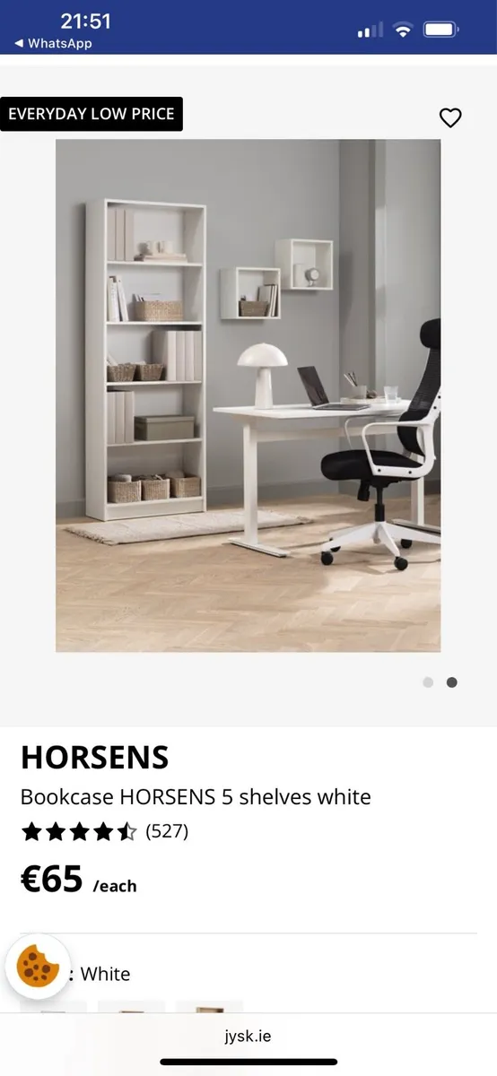 HORSENS Bookcase – 5 Shelves (White) - Image 2
