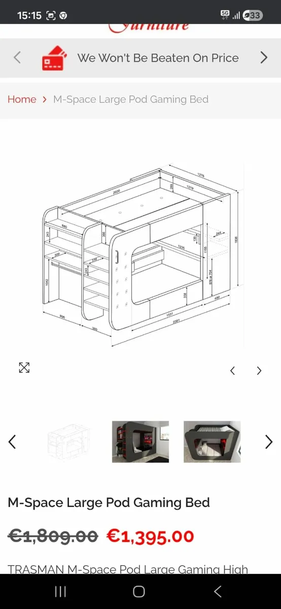 Large pod gaming bed - Image 2