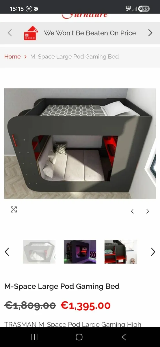 Large pod gaming bed - Image 1