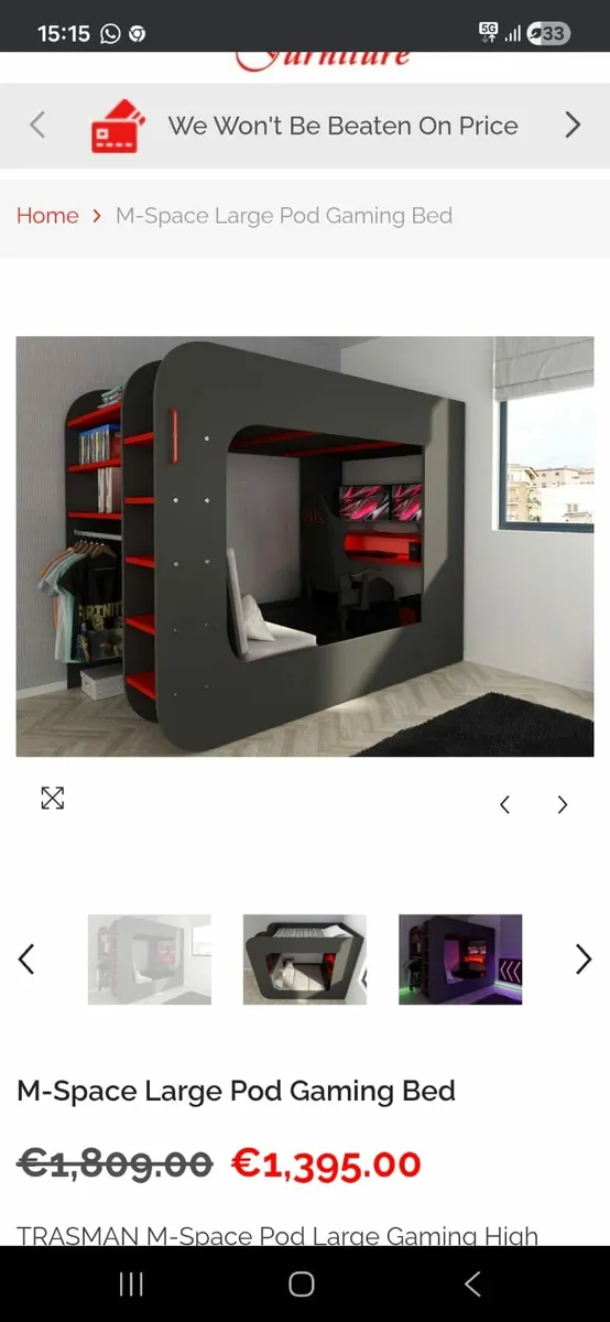 Large pod gaming bed - Image 3
