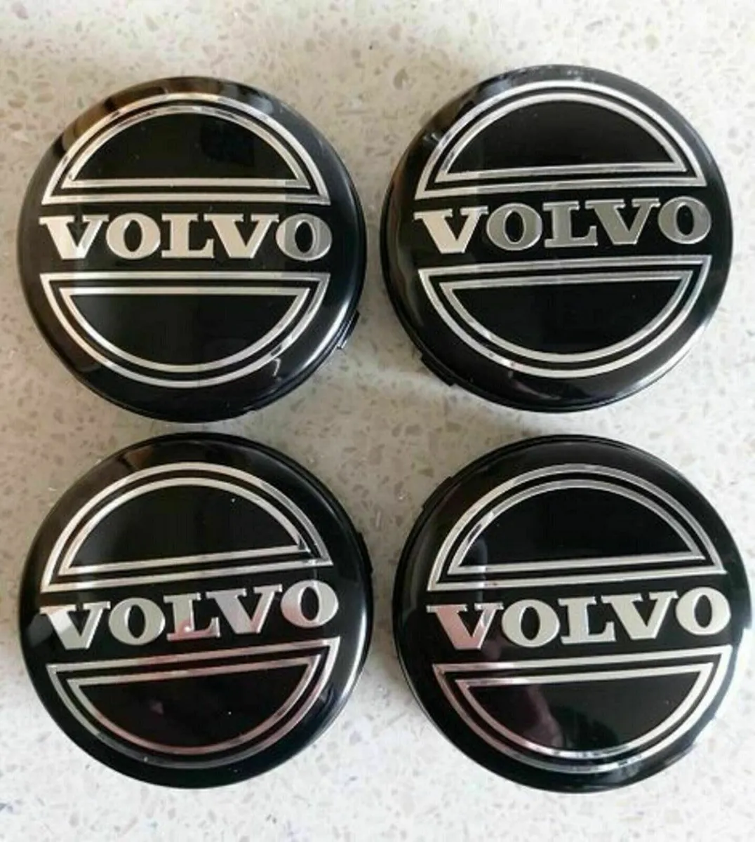 4 x Volvo Centre Caps (All Black) FREE POST - Image 1