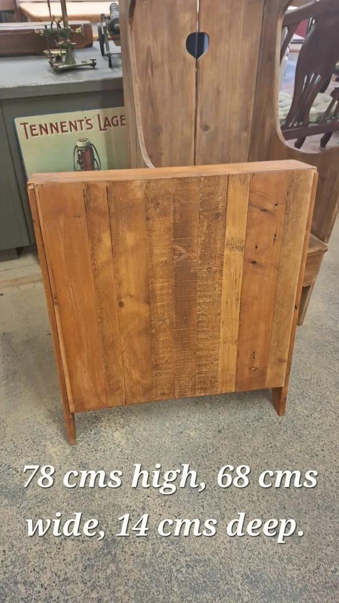 Vintage reclaimed pine wall hanging shelving unit - Image 2