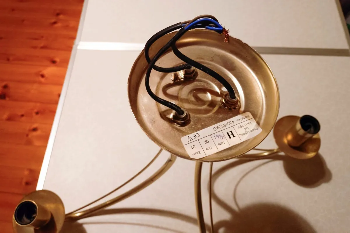 Two Gold Coloured Ceiling Lights. - Image 3