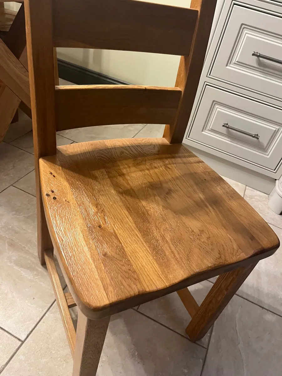 Solid oak kitchen chairs - Image 1