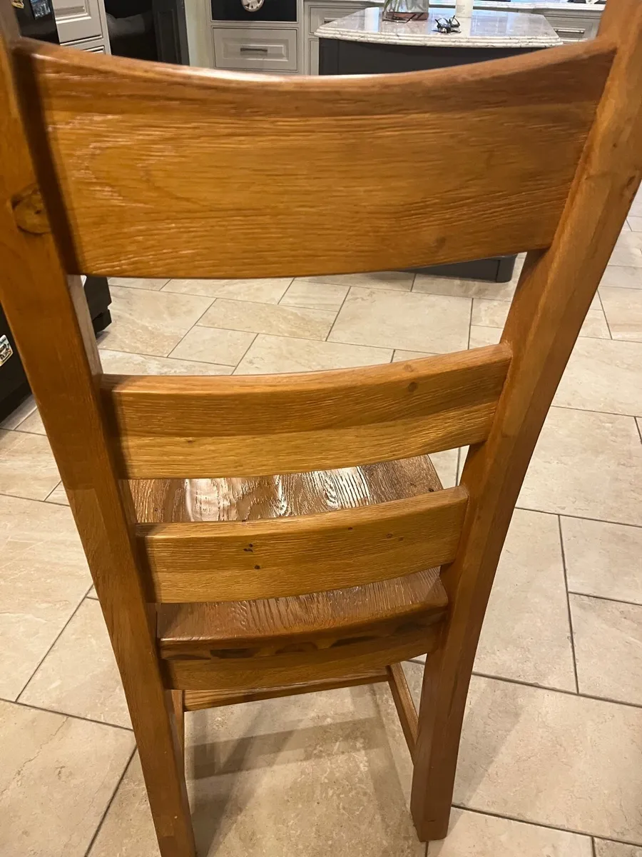 Solid oak kitchen chairs - Image 2