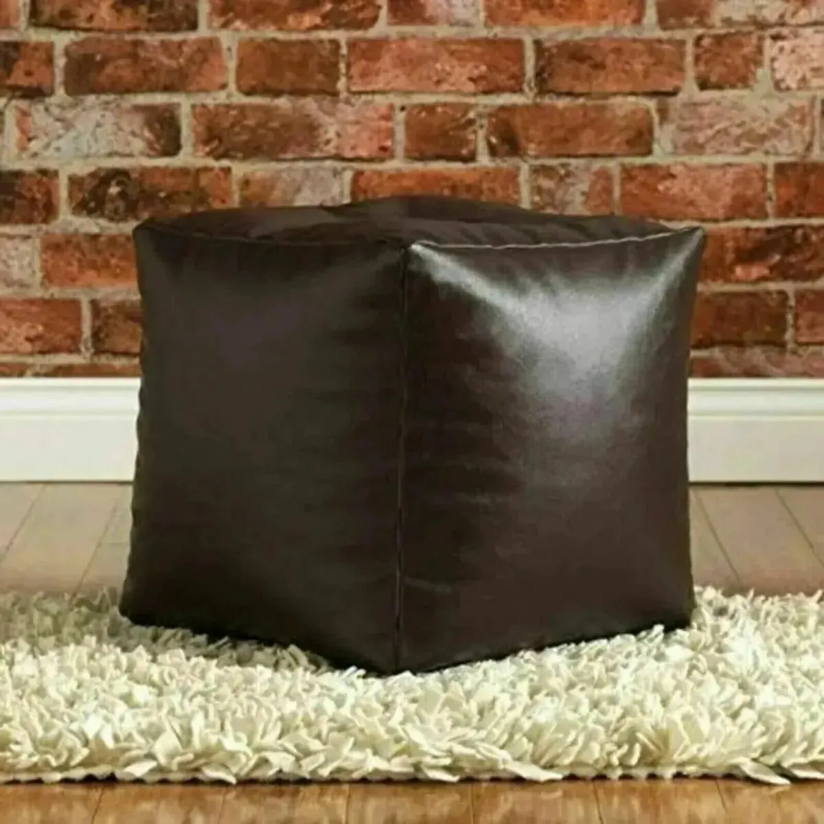 Unfilled Bean Bag Pouffe Cover Medium Brown - Image 3