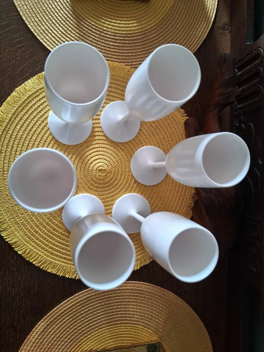 Drinking glasses set of 6  brilliant white - Image 2