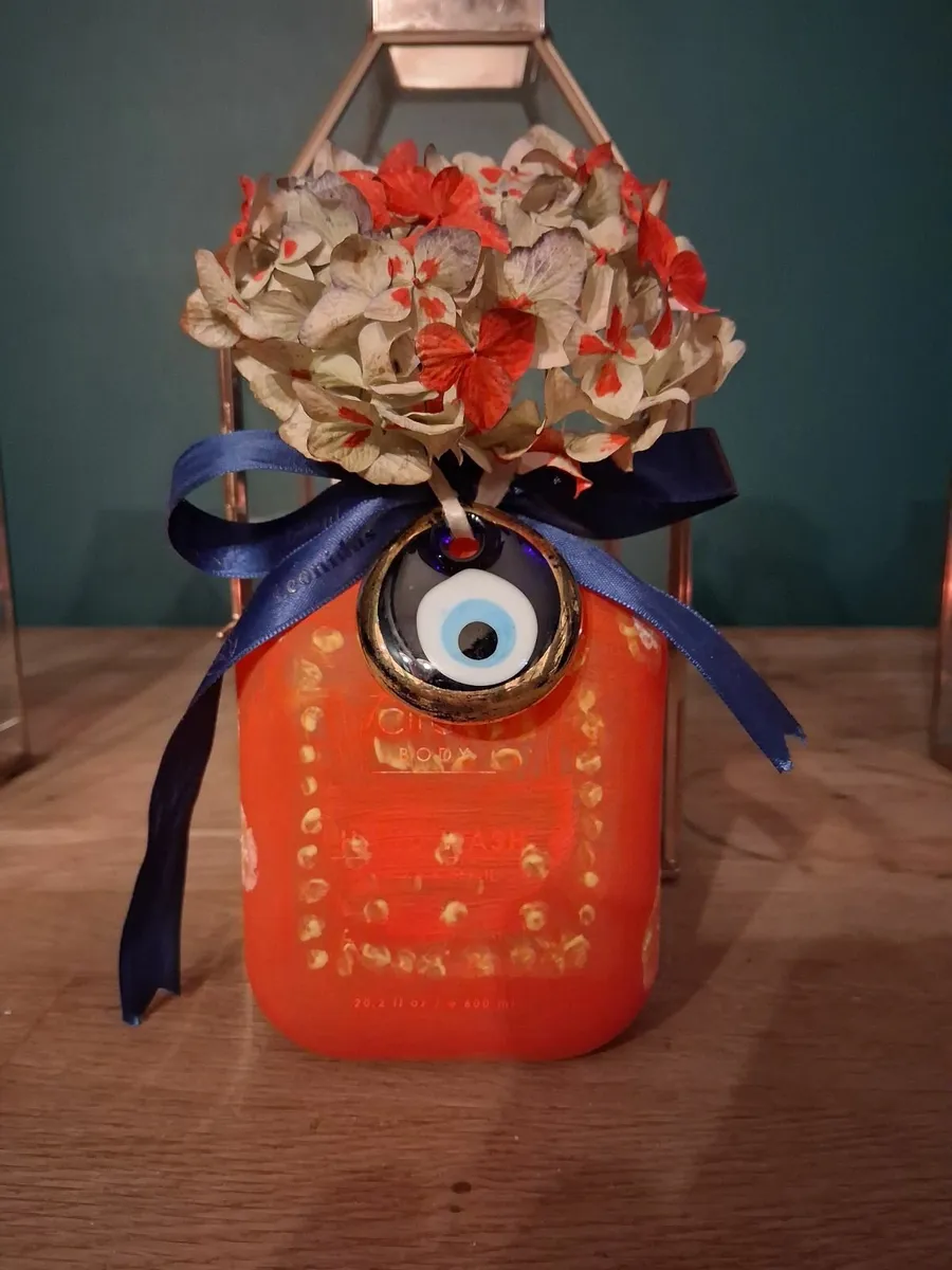 Hand painted glass vase original