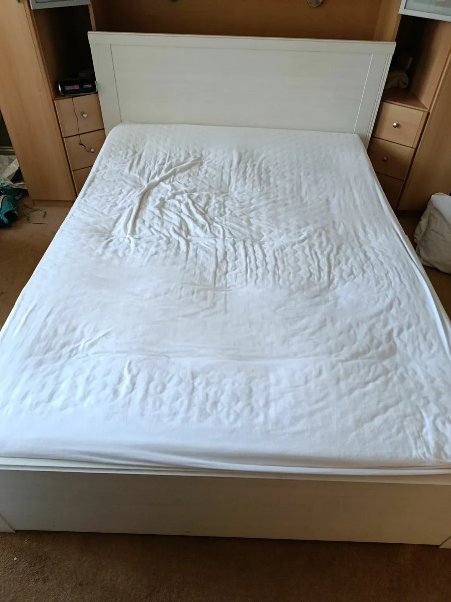 White Double Bed with storage - Image 4