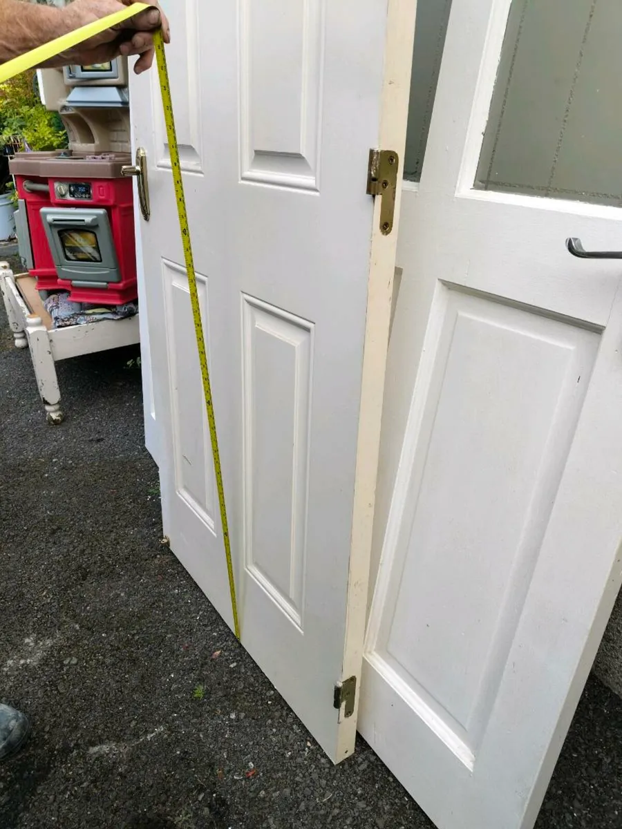 2 cream flush Doors.
72.5 " high. 32" wide.
Comes - Image 2