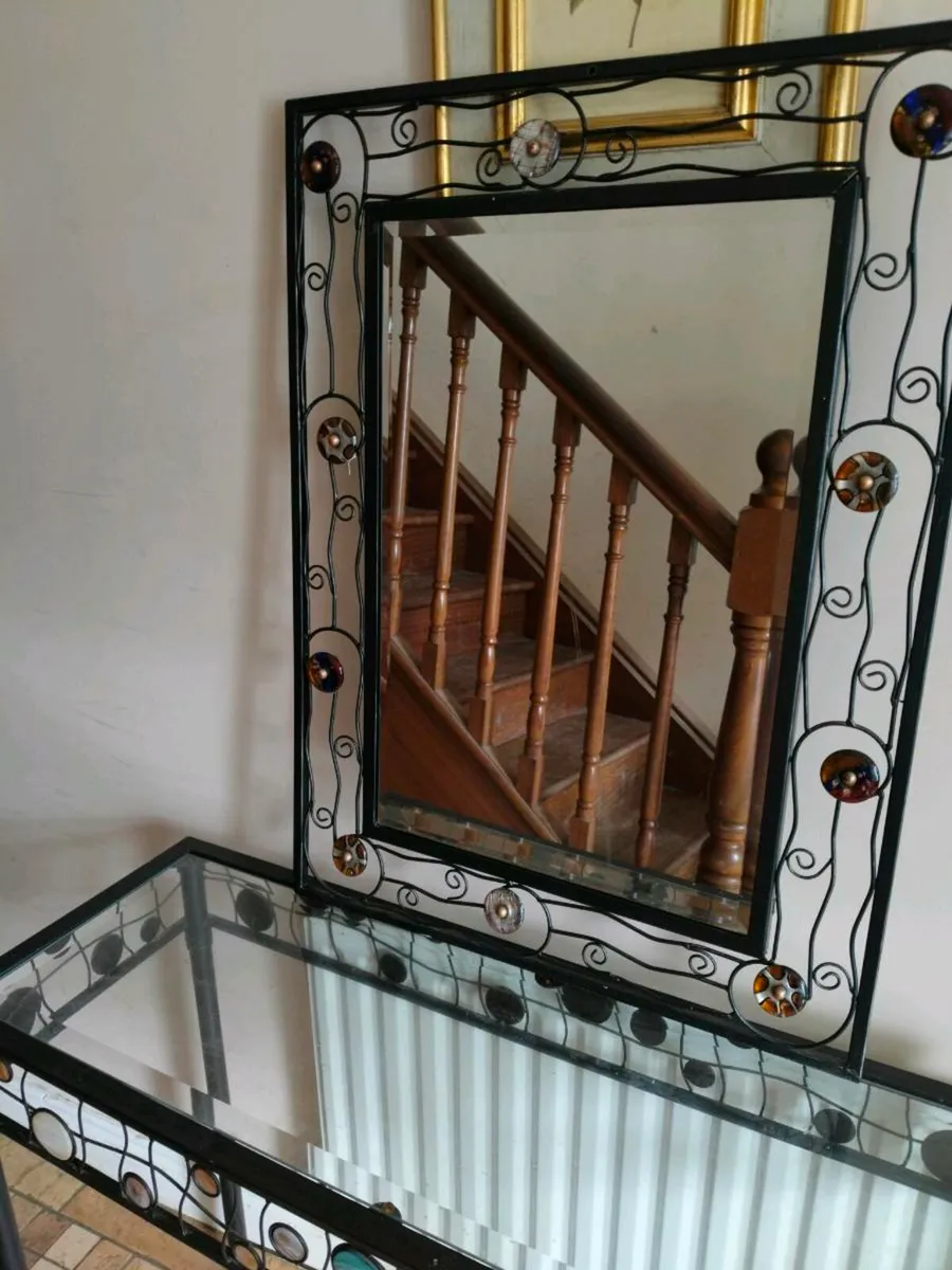 Steel Hall table and mirror to match. Beautiful un - Image 2