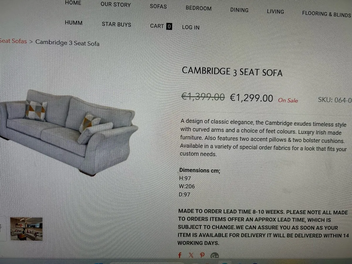 3 seater couch for sale - Image 2