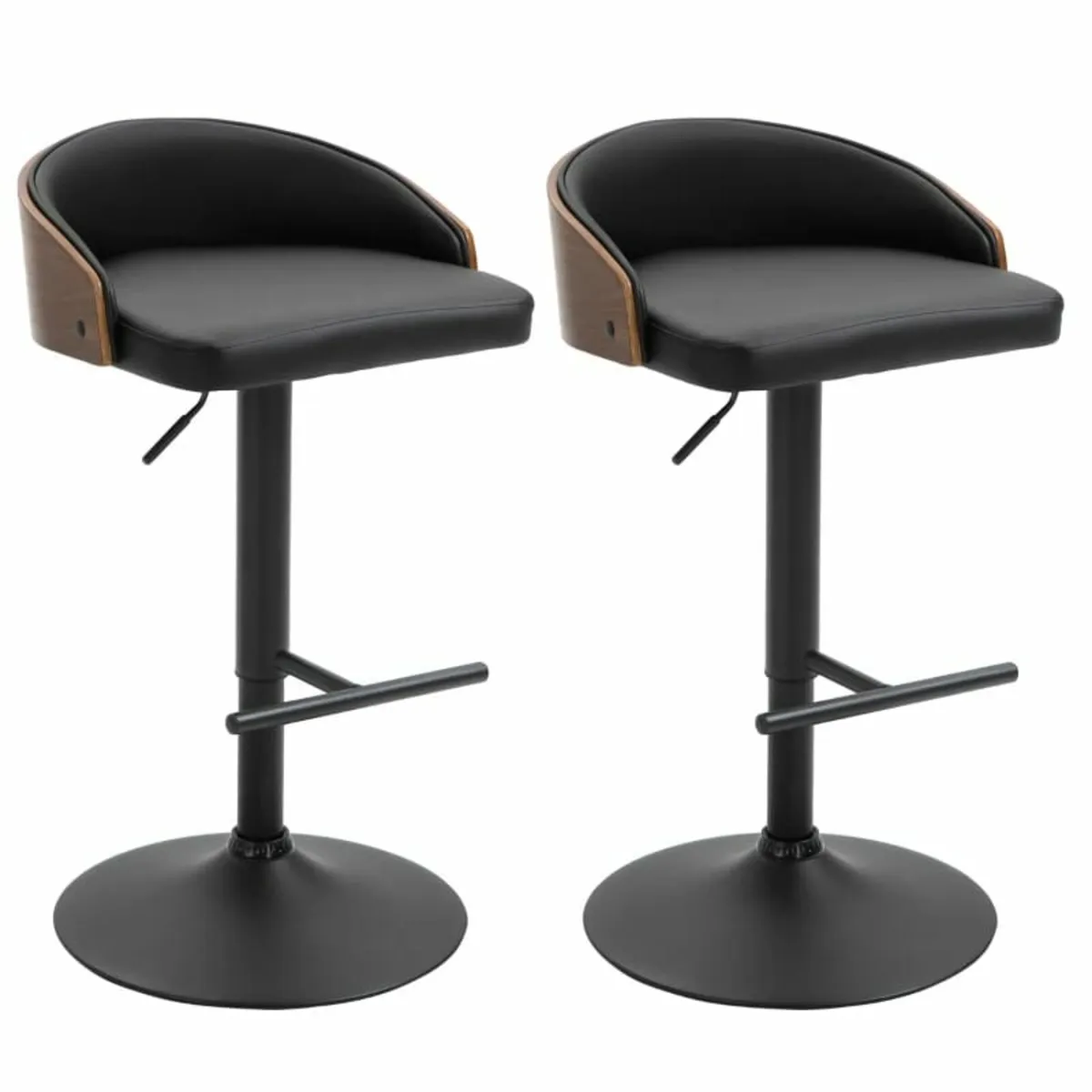 Set of 2 Bar Stools Swivel Bar Chairs with Footres - Image 4