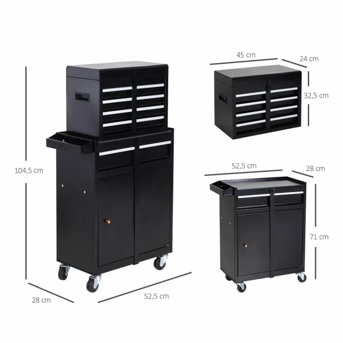 Tool Chest 2 in 1 Metal Tool Cabinet Storage Box w - Image 3