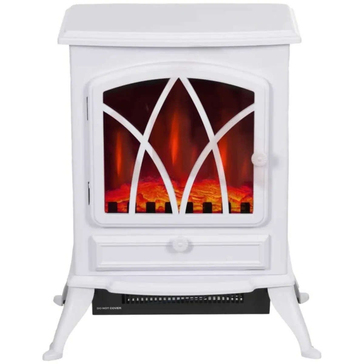 1kW-2kW Vintage Electric Fireplace Heater - White - Image 1