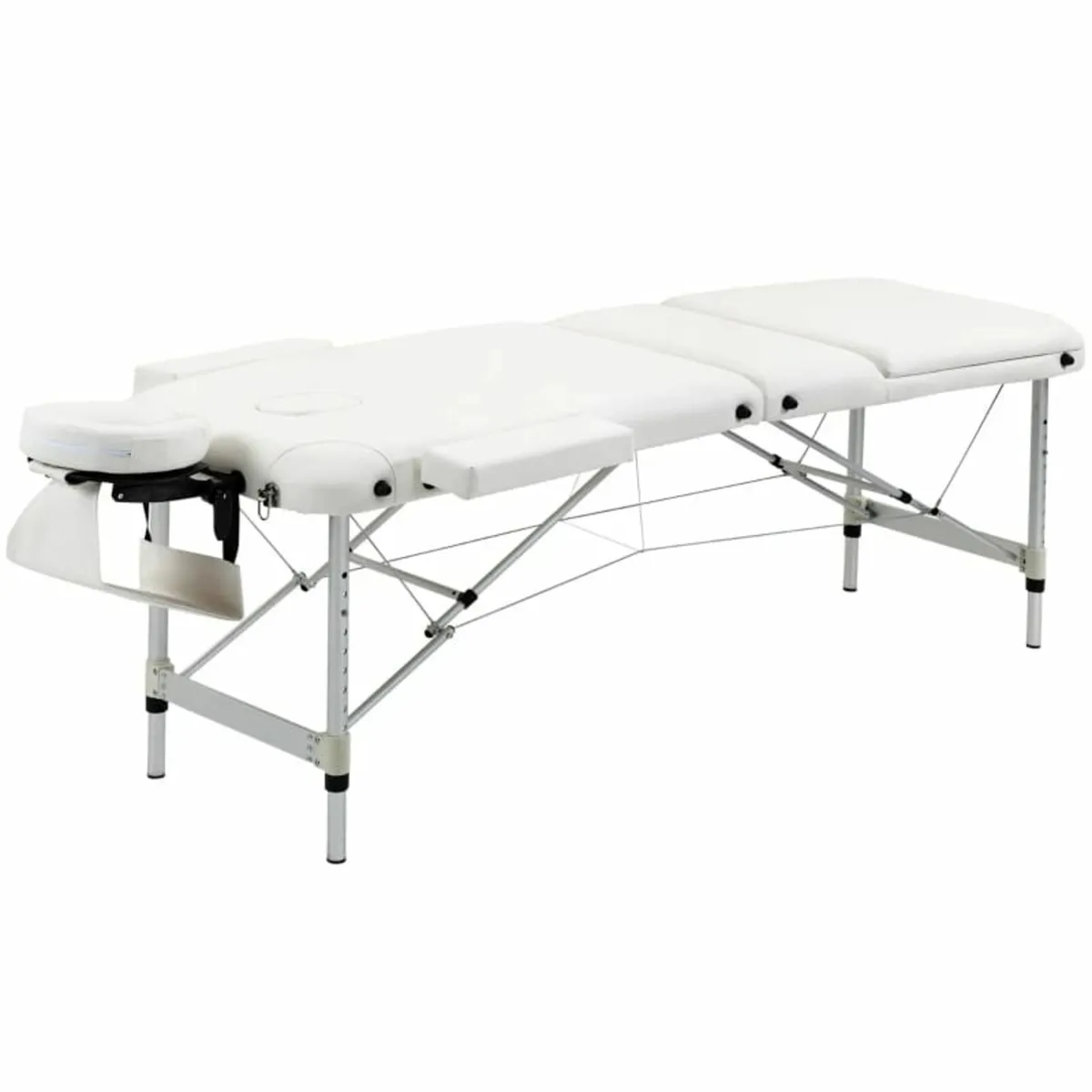 Mobile 3-Zone Folding Massage Table with Headrest - Image 1