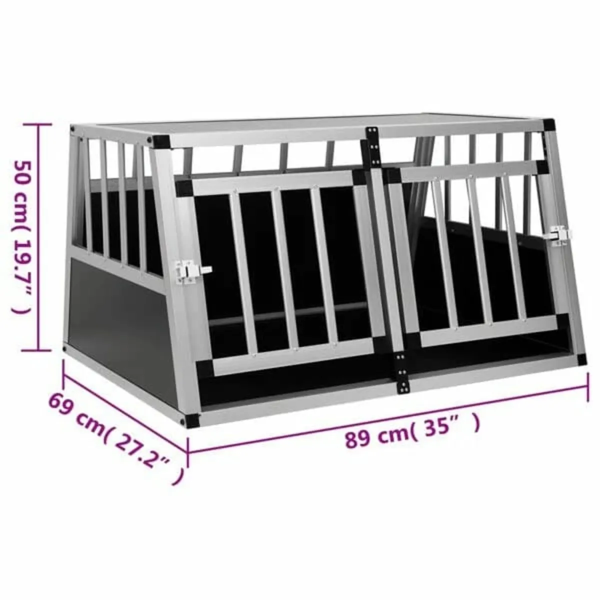 Dog Cage with Double Door 89x69x50 cm - Image 3