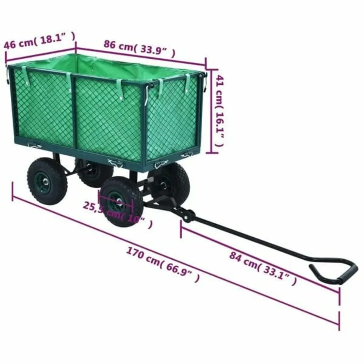 Garden Hand Trolley Green 350 kg - Image 3