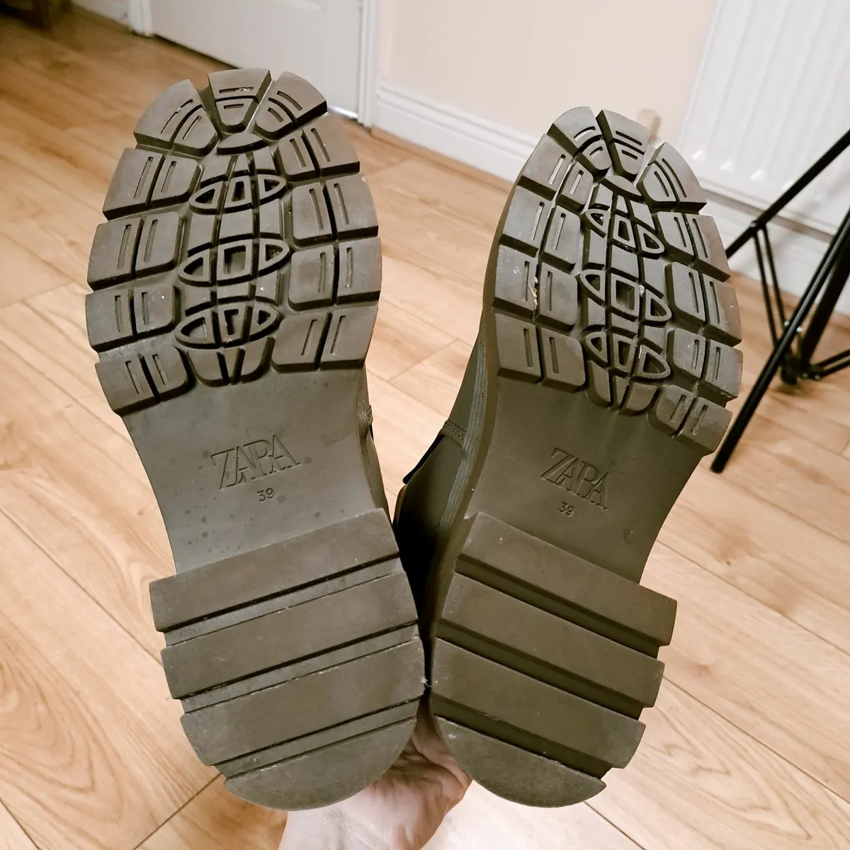 Zara Khaki Green Rubber Knee High Boots 6UK/39EU - Image 4