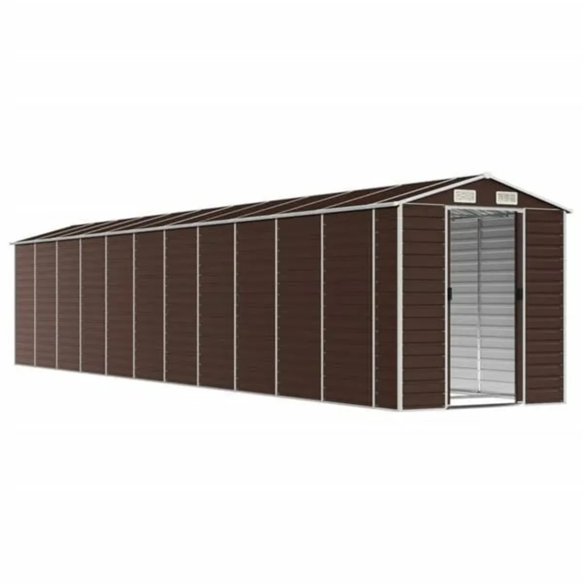 Garden Shed Brown 191x980x198 cm Galvanised Steel - Image 3